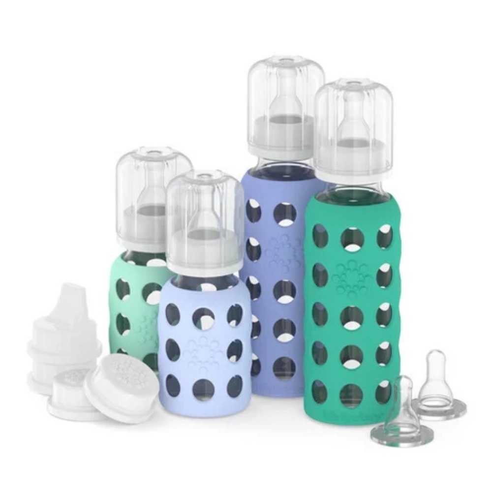 Life Factory Silicone Sleeve Glass Baby Bottle Set